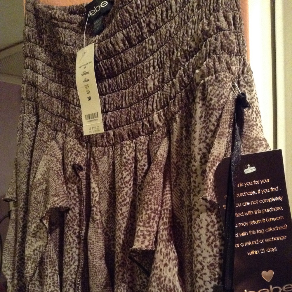 Bébé python print poly bandeau sundress, NWT!